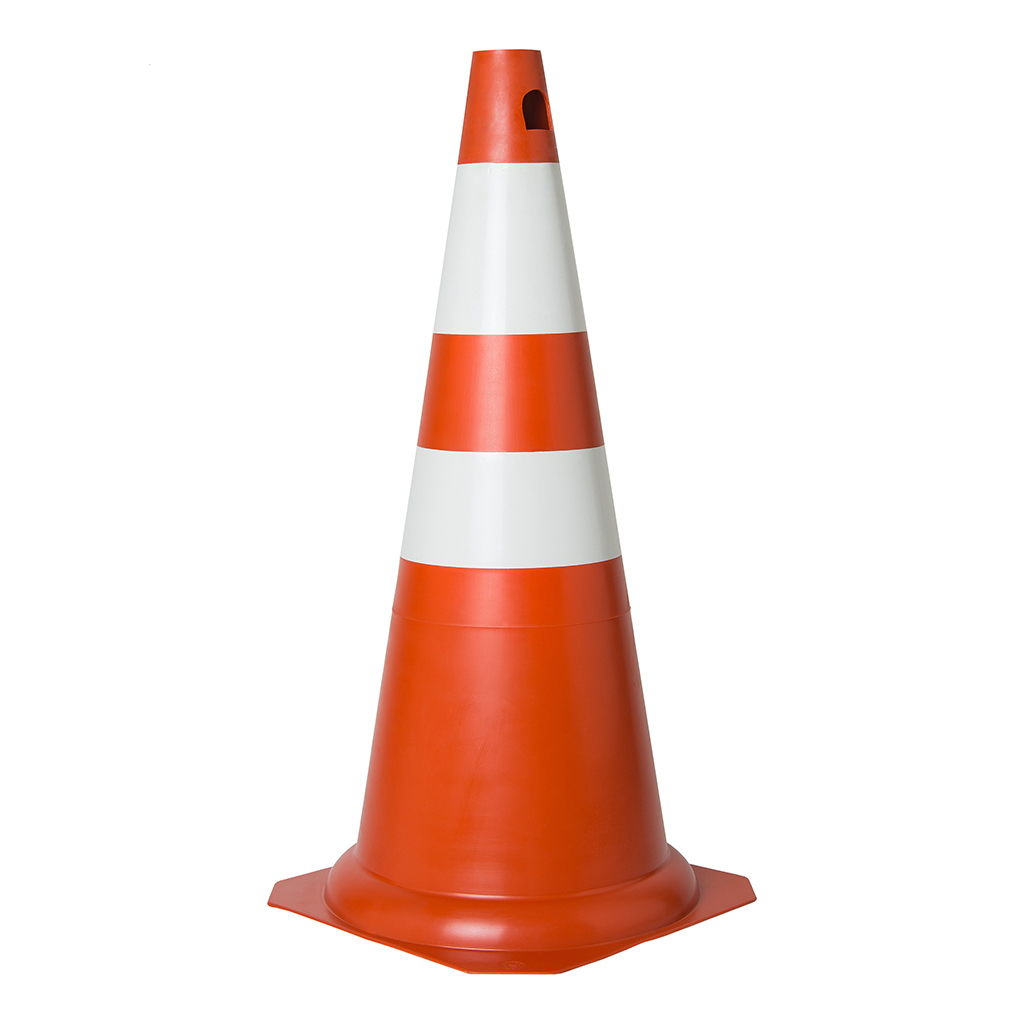 cone sinalizacao flexivel laranja branco 75cm kteli